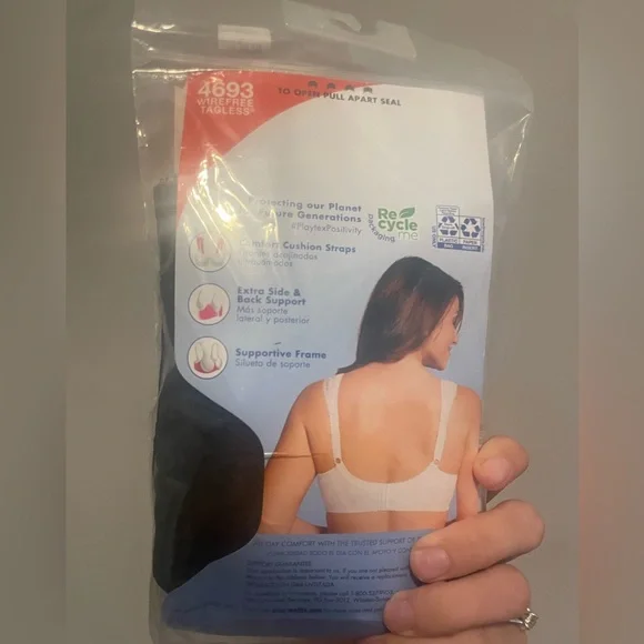 Playtex Comfort‎ Wireless Bra in BLACK  50D - Picture 3 of 5